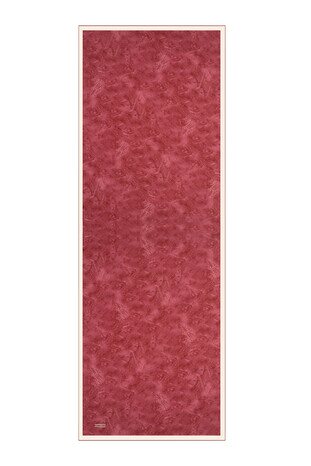 Claret Red Brush Pattern Silk Scarf - Thumbnail
