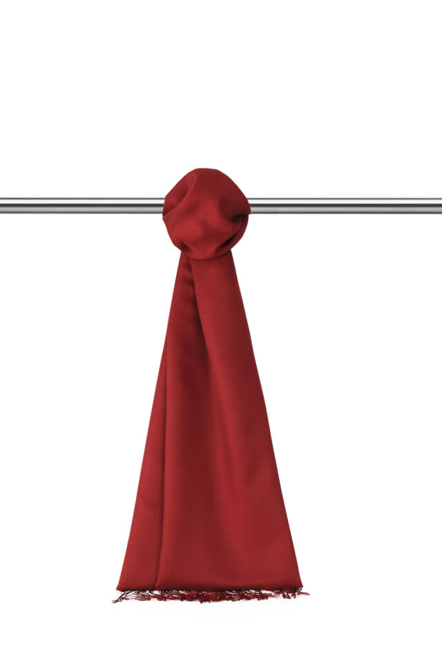 Claret Red Silk Look Scarf - 1