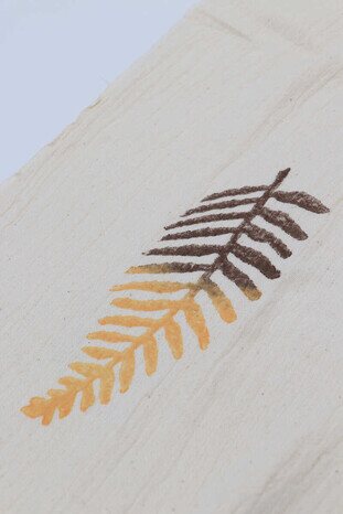 Coffee Mustard Stone Print Gradient Leaf Peshtemal - Thumbnail