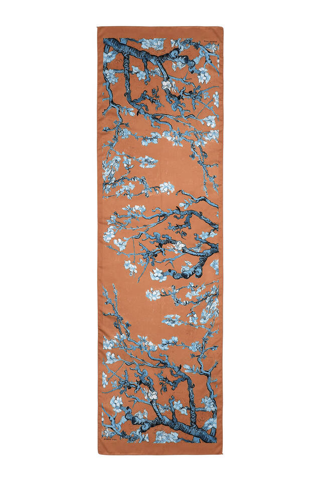 Copper Almond Blossom Silky Foulard - 3