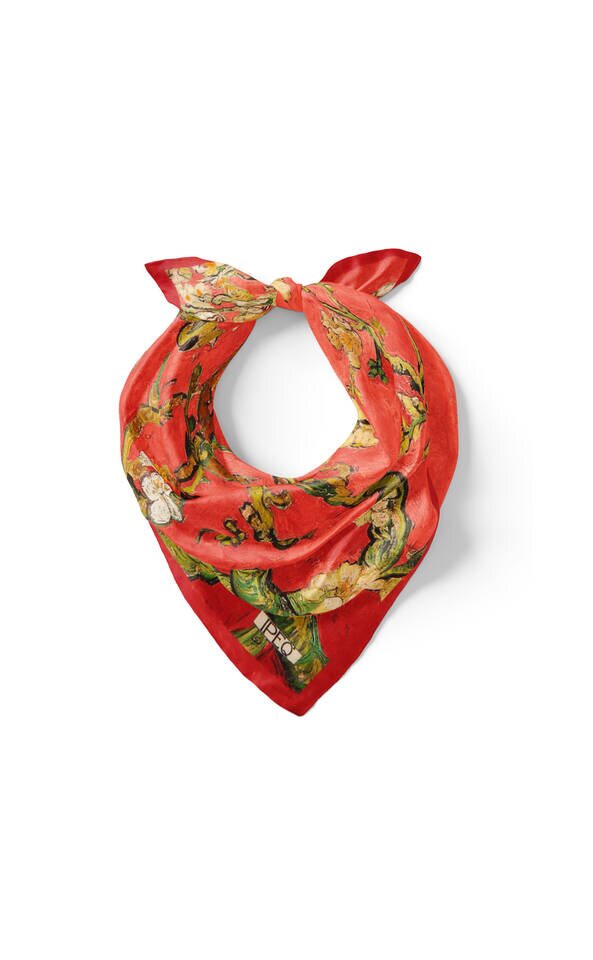 Coral Almond Blossom Silk Pocket Square - 2