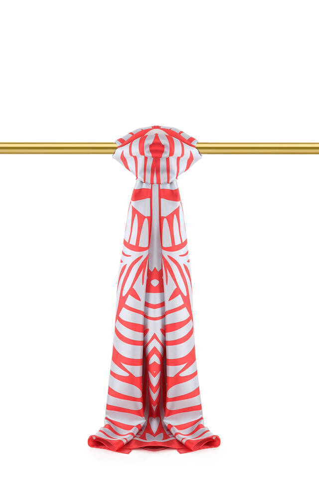 Coral Crop Pattern Twill Silk Scarf 