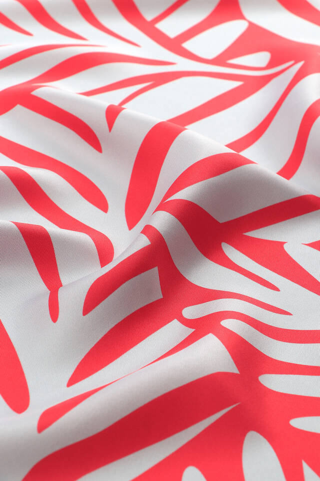 Coral Crop Pattern Twill Silk Scarf - 5