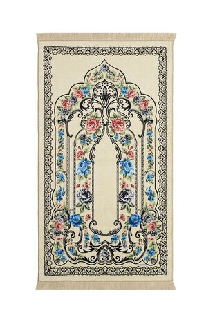 Cream Bamboo Carpet Prayer Rug 