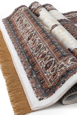 Cream Bamboo Carpet Prayer Rug - Thumbnail