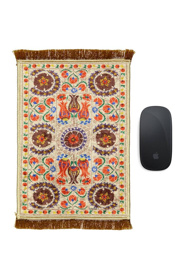 Cream Decorative Small Carpet Mousepad 