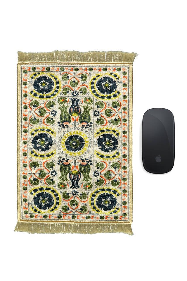 Cream Decorative Small Carpet Mousepad 