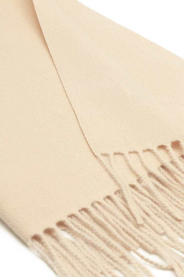 Cream Double Sided Winter Shawl - 4