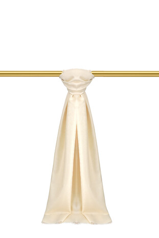 Cream Monogram Pattern Jacquard Silk Scarf 