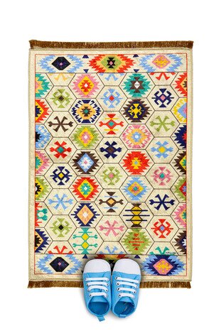 Cream Velvet Children's Prayer Rug 