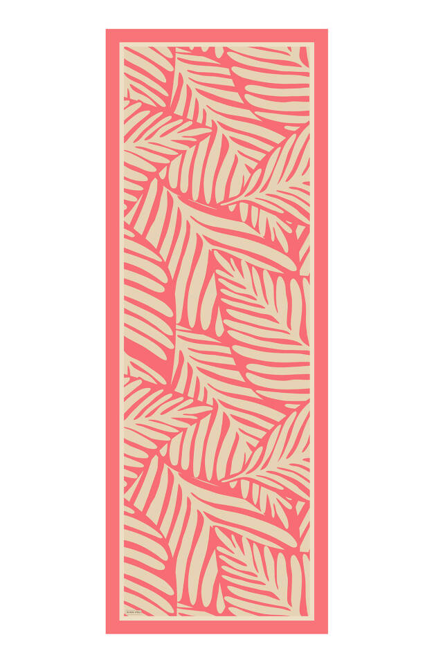 Pink Crop Pattern Twill Silk Shawl - 4