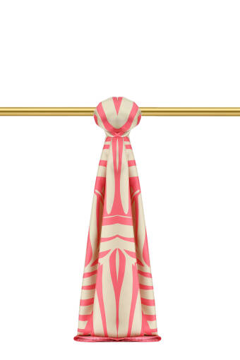 Pink Crop Pattern Twill Silk Shawl 