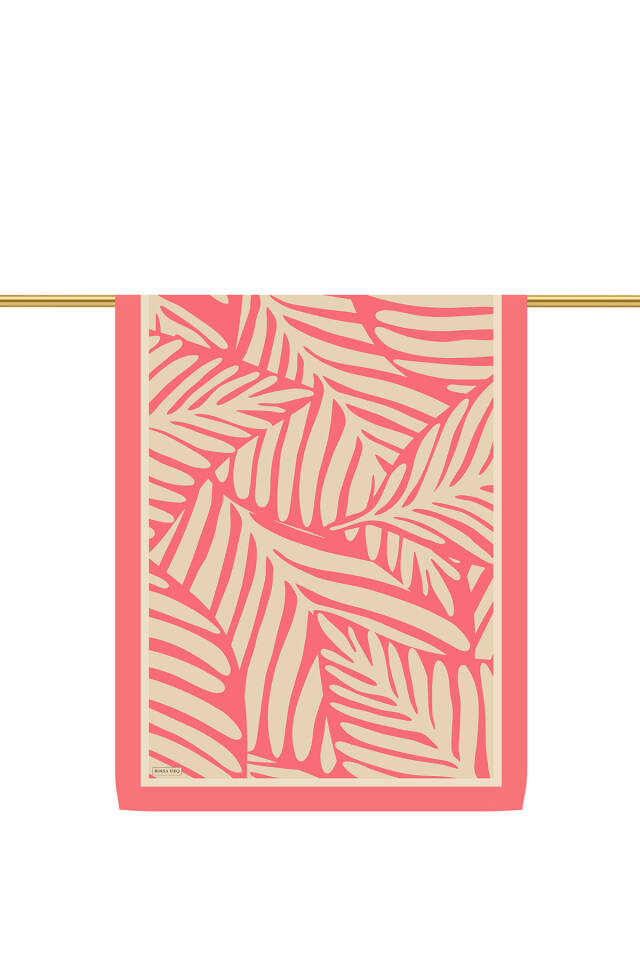 Pink Crop Pattern Twill Silk Shawl - 3