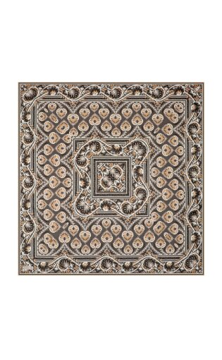 Dark Stone Crown Pattern Twill Silk Scarf 