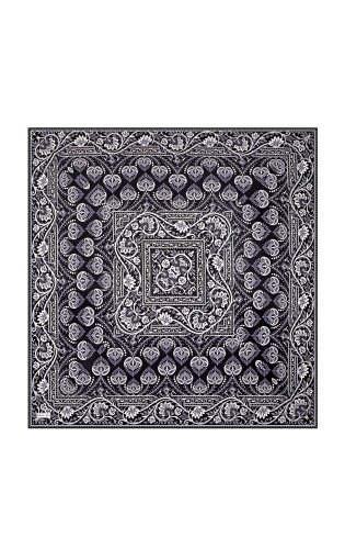 Grey Crown Pattern Twill Silk Scarf 
