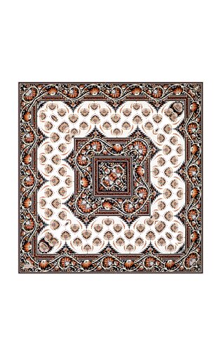 Tile Crown Pattern Twill Silk Scarf 