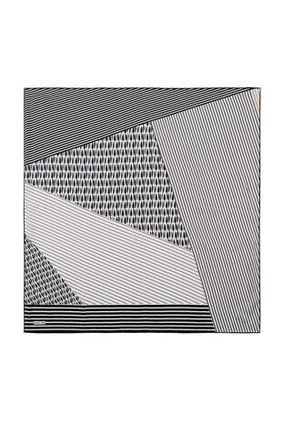 Siyah Damla Sura İpek Eşarp 