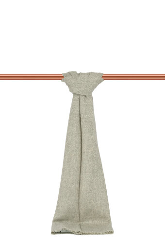 Gri Desenli Dar Yün Kaşkol 