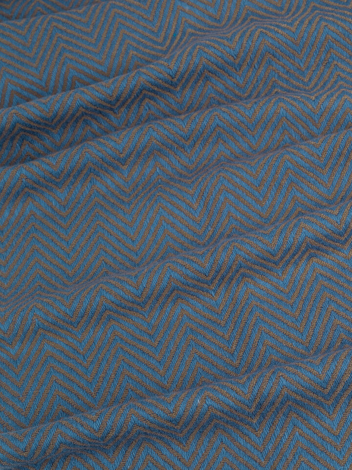 Mavi Füme Desenli Dar Yün Kaşkol - 3