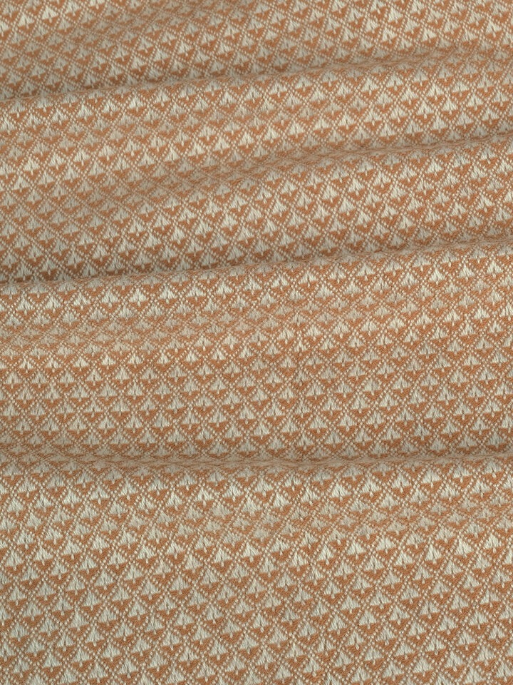 Sütlü Kahve Ekru Desenli Dar Yün Kaşkol - 3