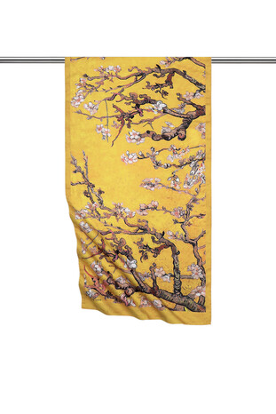 Dark Gold Almond Blossom Silky Foulard 