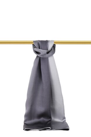 Dark Gray Gray Gradient Silk Scarf 