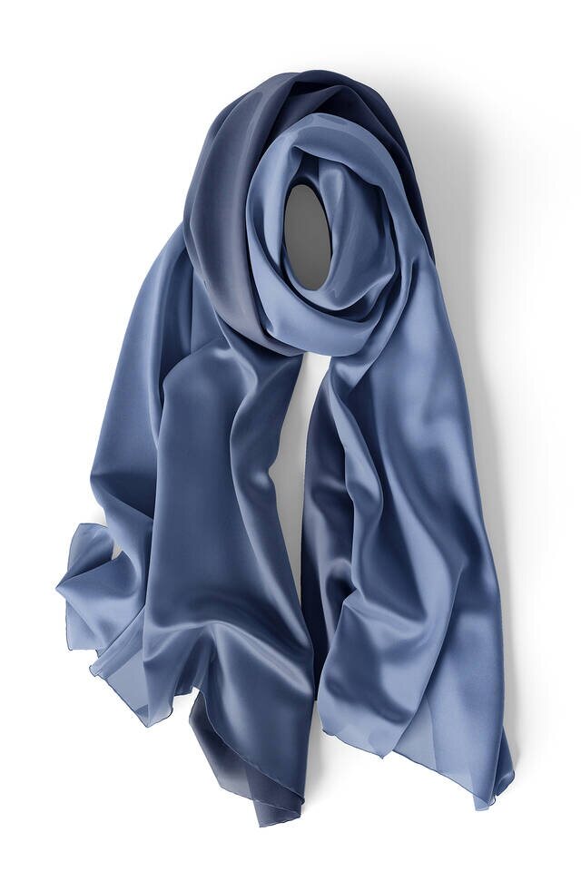 Dark Indigo Indigo Gradient Silk Scarf - 3