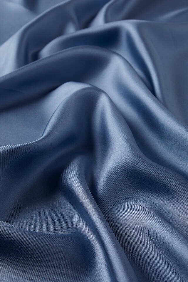 Dark Indigo Indigo Gradient Twill Silk Square Scarf - 3