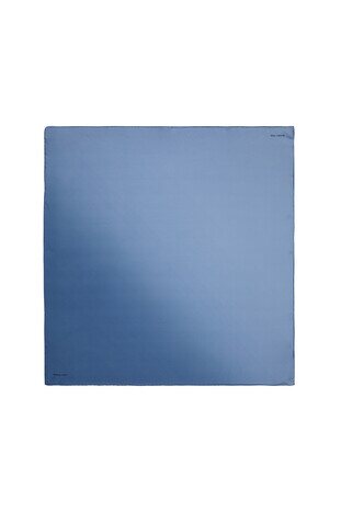 Dark Indigo Indigo Gradient Twill Silk Square Scarf 