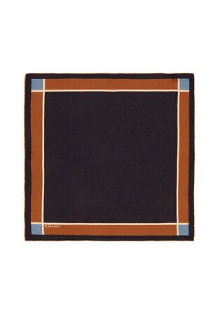 Dark Navy Wide Border Plain Silk Pocket Square 