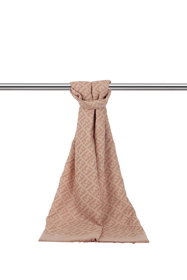 Dark Powder F Pattern Embossed Scarf
