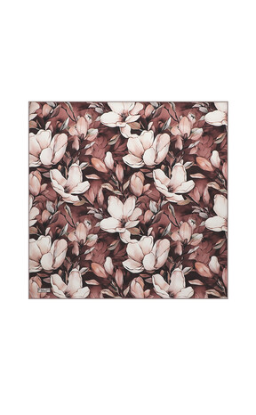 Dark Rose Daffodil Pattern Silk Pocket Square 