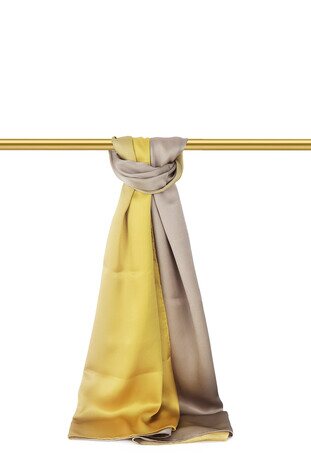 Taş Asit Yeşil Degrade İpek Şal 