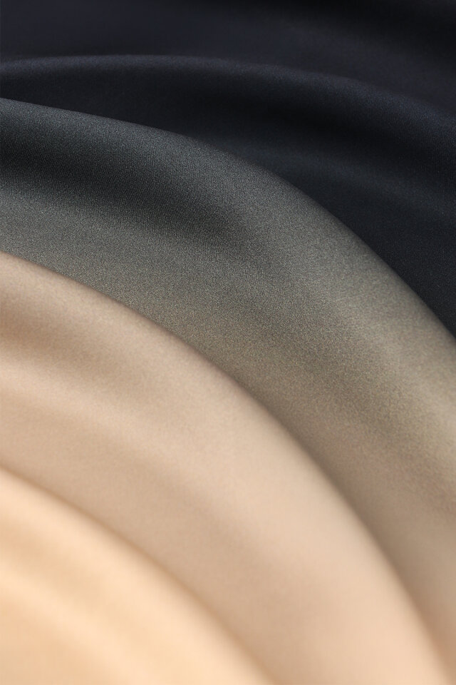 Bej Lacivert Degrade Twill İpek Eşarp - 4