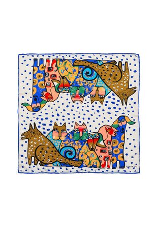 Saks Somon Desenli İpeksi Mendil 