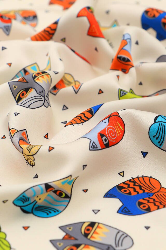 Turkuaz Sarı Desenli İpeksi Mendil - 3