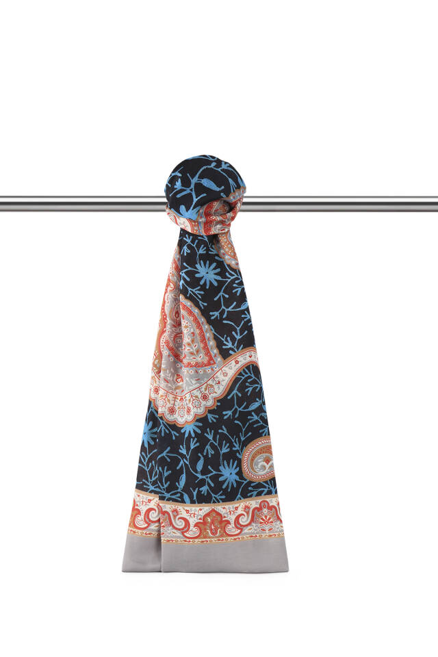 Gri Şal Desen Soft Şal - Bursa İpek