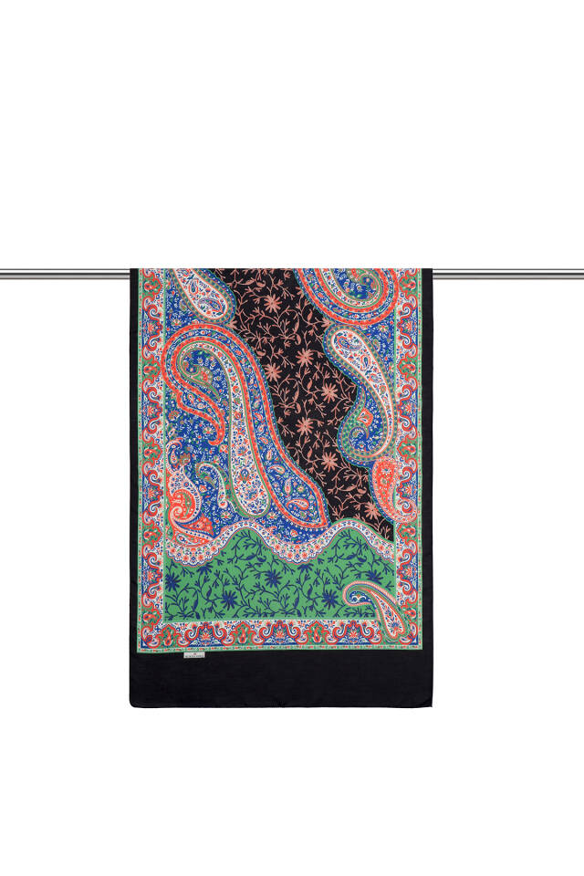 Lacivert Şal Desen Soft Şal - 2