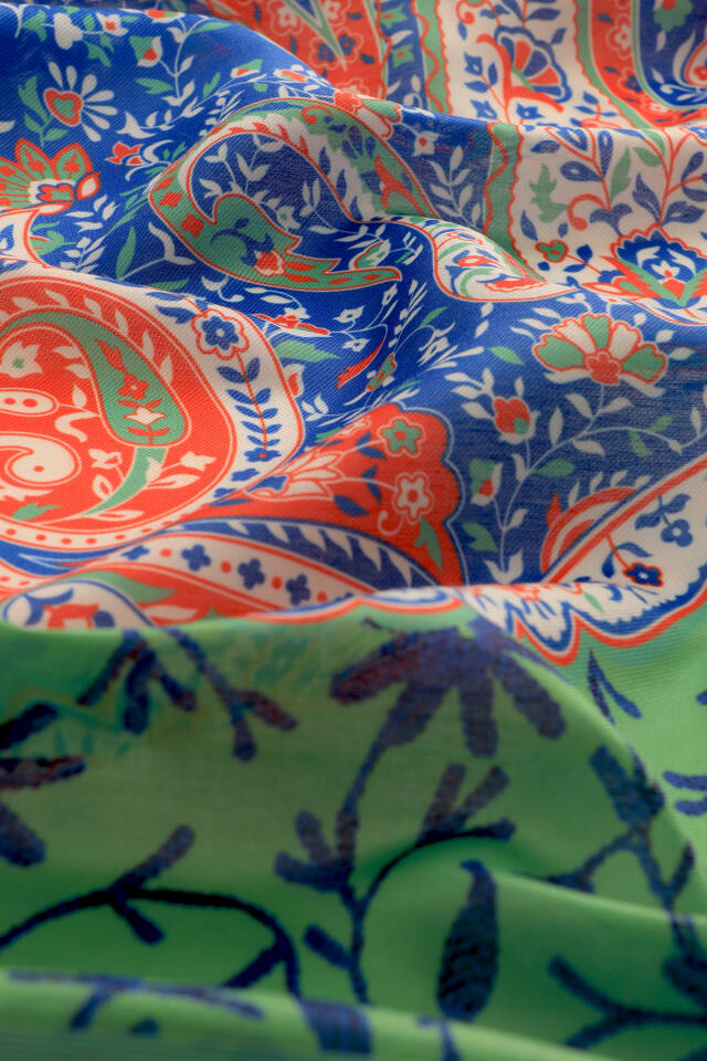 Lacivert Şal Desen Soft Şal - 3