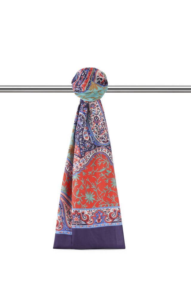 Lacivert Şal Desen Soft Şal 