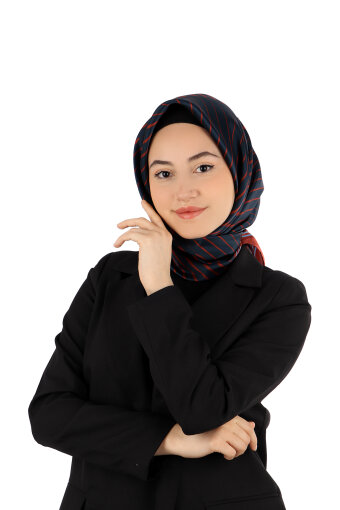 Bordo Dila Desen Sura İpek Eşarp 