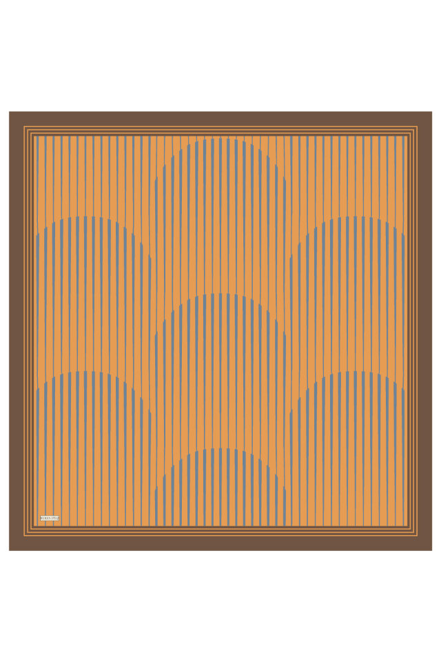 Gold Dila Pattern Sura Silk Scarf - 2