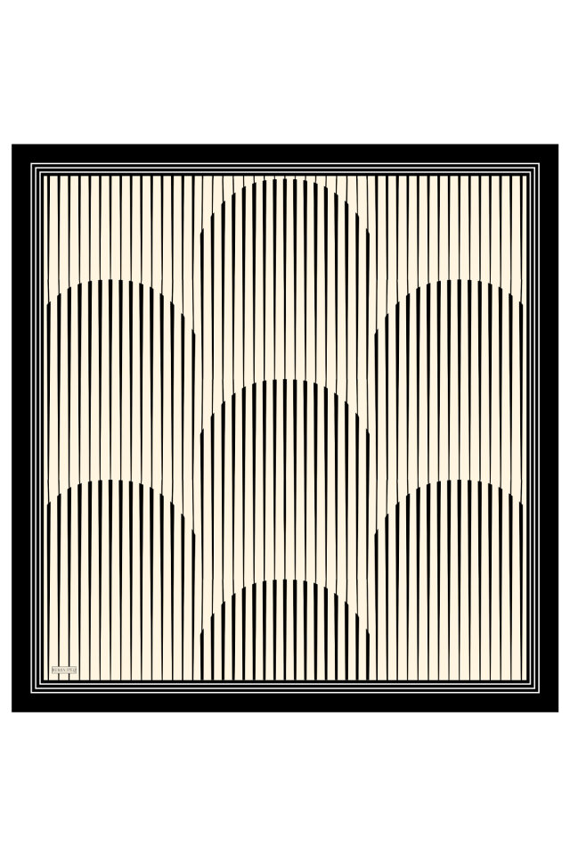 Ecru Dila Pattern Sura Silk Scarf - 2