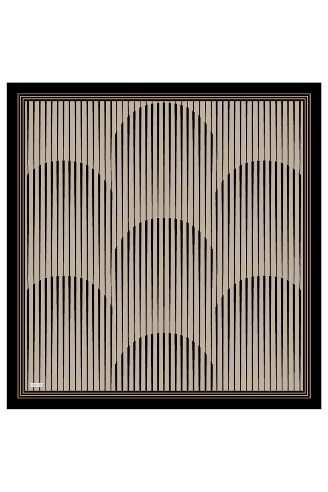 Grey Dila Pattern Sura Silk Scarf - 2