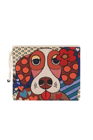 Dog Pattern Tapestry Handbag - Thumbnail