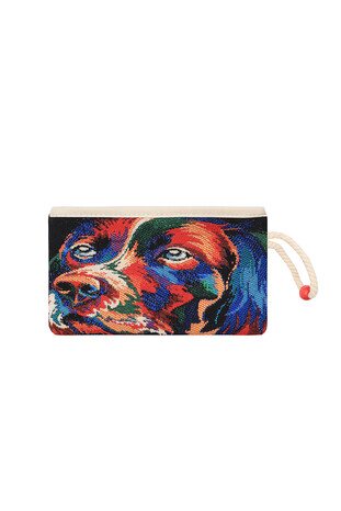 Dog Pattern Tapestry Wallet - Thumbnail