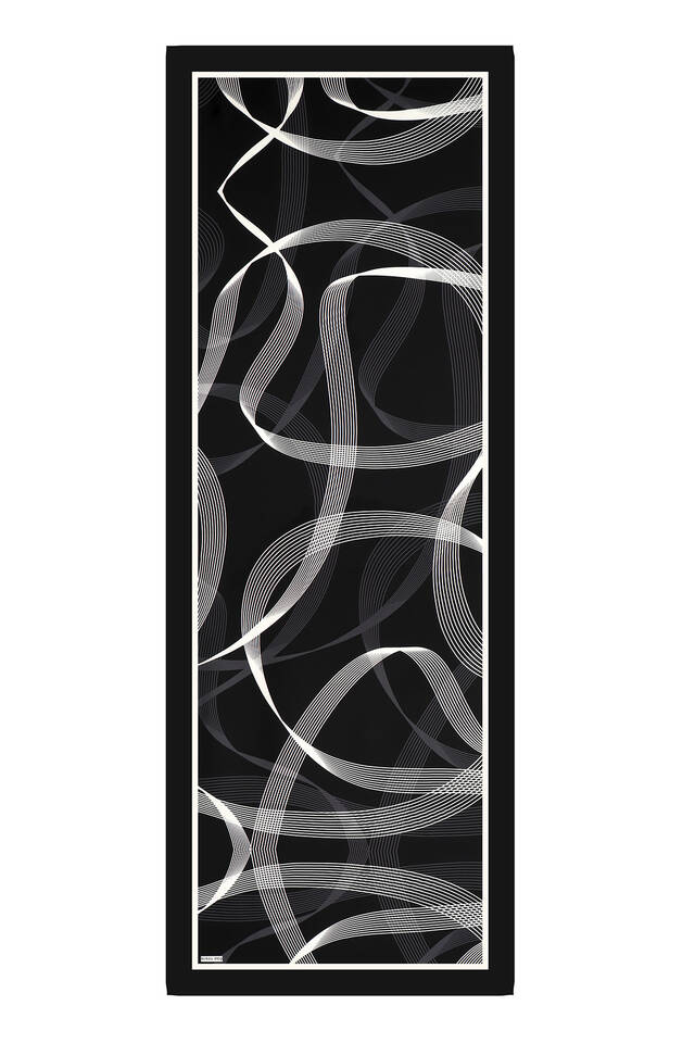 Siyah Dönence Desen Twill İpek Şal - 3