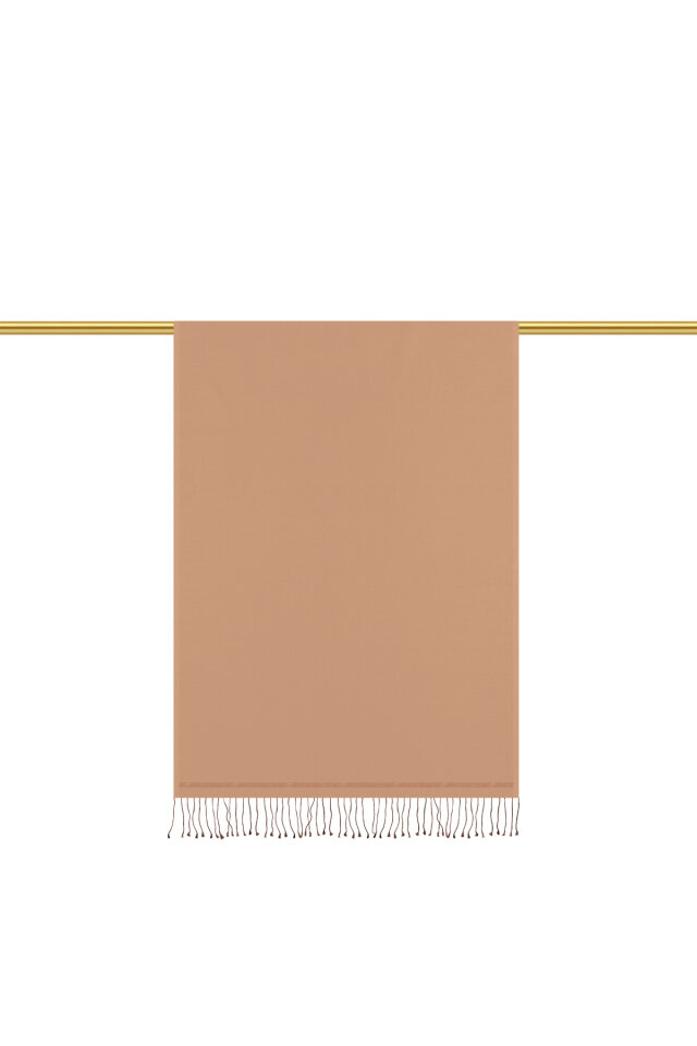 Camel Brown Double-Sided Silk Shawl - 3