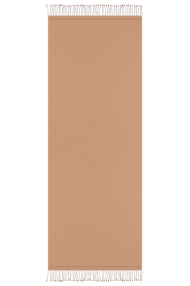 Camel Brown Double-Sided Silk Shawl - 4