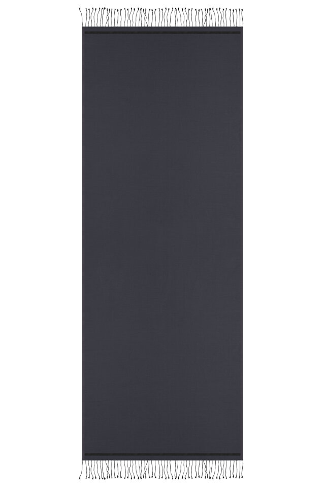 Anthracite Black Double-Sided Silk Shawl - 4